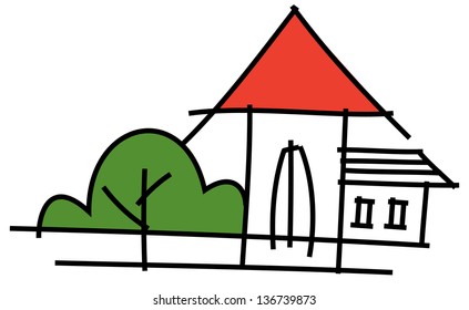 Ilustración vectorial de una casa