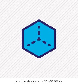 Vector illustration of house 3d icon colored line. Beautiful industry element also can be used as hexagon icon element.