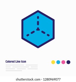 Vector illustration of house 3d icon colored line. Beautiful construction element also can be used as hexagon icon element.