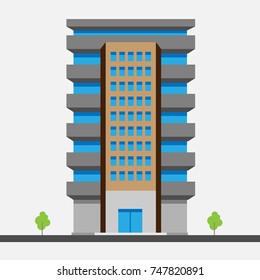 Vector illustration of a house with balconies vector illustration on white background