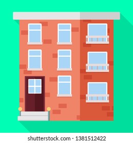 Vector illustration of house and brick   symbol. Set of house and police vector icon for stock.