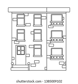 Vector illustration of house and brick   symbol. Collection of house and police stock symbol for web.