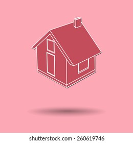 Vector illustration of  House color background.