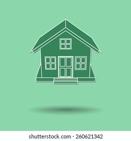 Vector illustration of  House color background.