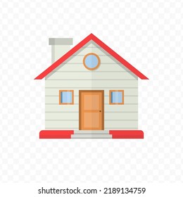 Vector illustration of house. Colored vector for website design .Simple design on transparent background (PNG).