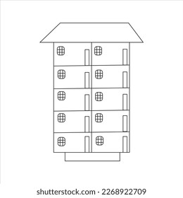 Vector illustration, house coloring book