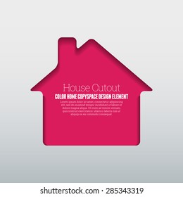 Vector illustration of house cutout copyspace design element.