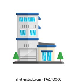 vector illustration of house decorated with mini apartment shaped elements