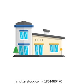vector illustration of a house decorated with minimalistic architectural elements