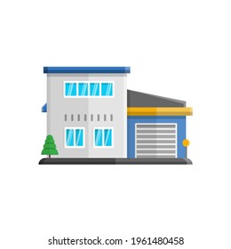 vector illustration of house decorated with soft colored elements