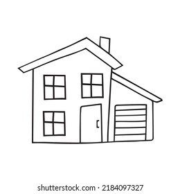 Vector illustration of a house in doodle style