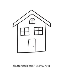 Vector illustration of a house in doodle style