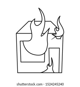 Vector illustration of house and flame icon. Web element of house and burning vector icon for stock.