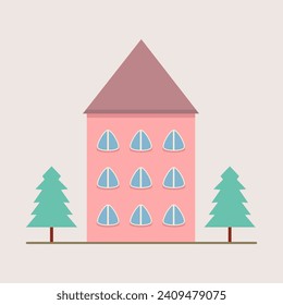 Vector illustration of house, flat illustration.