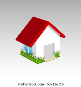 Vector illustration of the house flat house icon