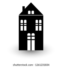 Vector illustration of a house, flat style icon