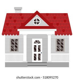 Vector illustration with house in flat style.