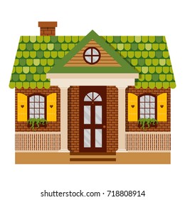 Vector illustration with house in flat style.