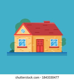 Ilustración vectorial de una casa en estilos planos