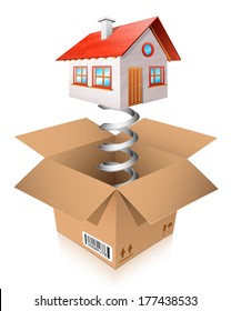 Vector illustration of house as a gift.