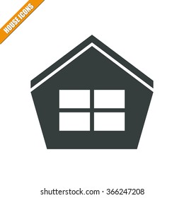 Vector illustration of house icon. Can be used as company logo, badge, web interface and mobile application button, pictogram