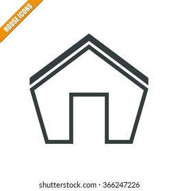 Vector illustration of house icon. Can be used as company logo, badge, web interface and mobile application button, pictogram