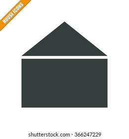 Vector illustration of house icon. Can be used as company logo, badge, web interface and mobile application button, pictogram