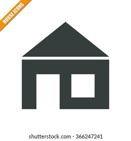 Vector illustration of house icon. Can be used as company logo, badge, web interface and mobile application button, pictogram