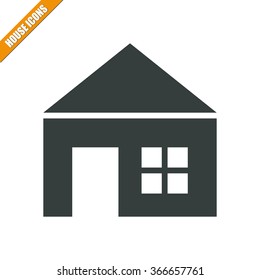 Vector illustration of house icon. Can be used as company logo, badge, web interface and mobile application button, pictogram