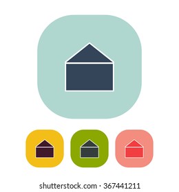 Vector illustration of house icon. Can be used as company logo, badge, web interface and mobile application button, pictogram