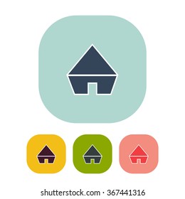 Vector illustration of house icon. Can be used as company logo, badge, web interface and mobile application button, pictogram