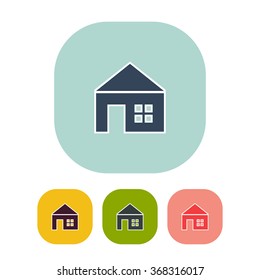 Vector illustration of house icon. Can be used as company logo, badge, web interface and mobile application button, pictogram
