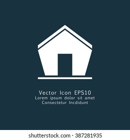 Vector illustration of house icon . Can be used as company logo, badge, web interface and mobile application button, pictogram