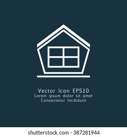 Vector illustration of house icon . Can be used as company logo, badge, web interface and mobile application button, pictogram
