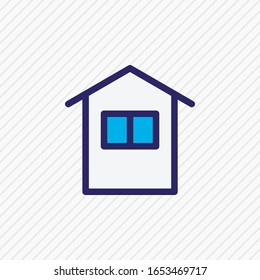 Ilustración vectorial de la línea coloreada con icono de casa. También se puede utilizar un bello elemento de oficina como elemento de icono del hogar.