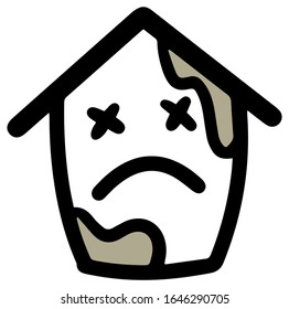 Vector illustration of house icon with dirt