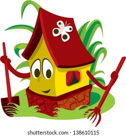 Vector illustration house icon isolated on white background.