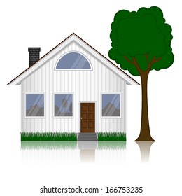 Vector illustration of house icon isolated on white background 
