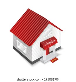 Vector illustration house icon isolated on white background. 