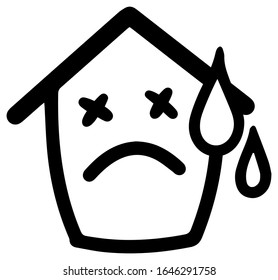 Vector illustration of house icon with water drop