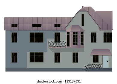vector illustration of house isolated on white background