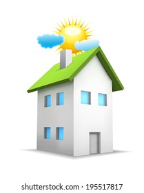 Vector illustration of house isolated on white.