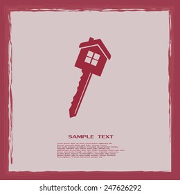 Vector illustration of house key