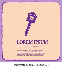 Vector illustration of house key
