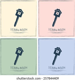 Vector illustration of house key