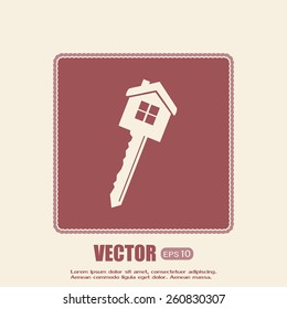 Vector illustration of house key
