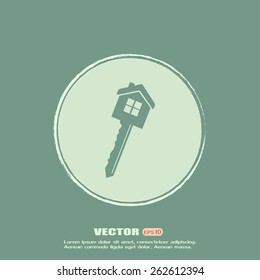 Vector illustration of house key