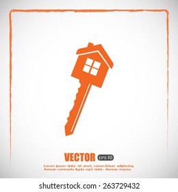Vector illustration of house key