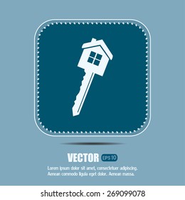 Vector illustration of house key
