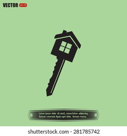 Vector illustration of house key